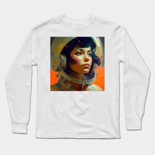 We Are Floating In Space - 32 - Sci-Fi Inspired Retro Artwork Long Sleeve T-Shirt